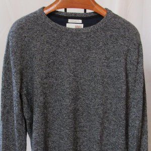 1901 Nordstrom Cashmere / Wool Blend Crewneck Sweater Black/Gray Sz L…